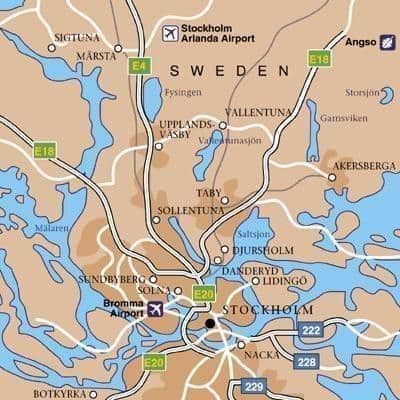 ストックホルム空港の地図