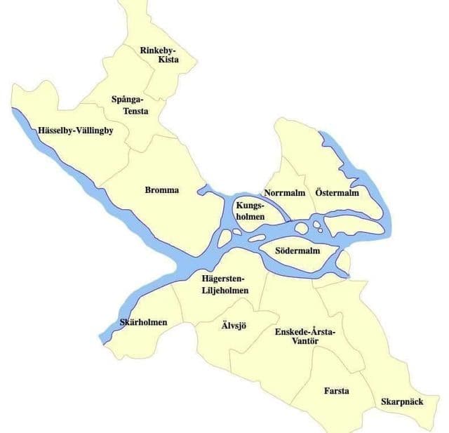 ストックホルム地区地図