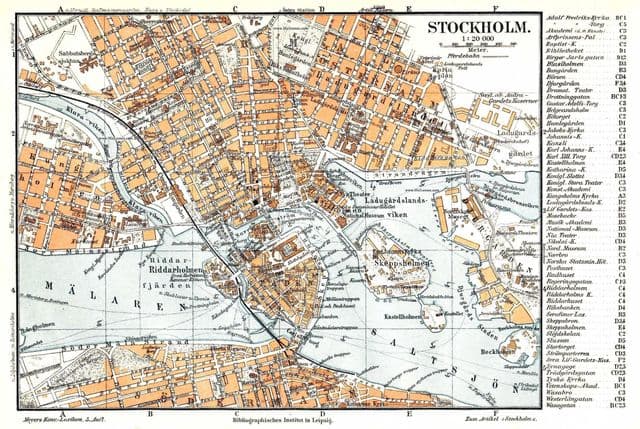 ストックホルムのアンティーク地図