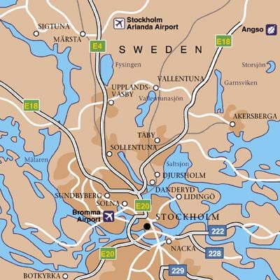 ストックホルム空港の地図