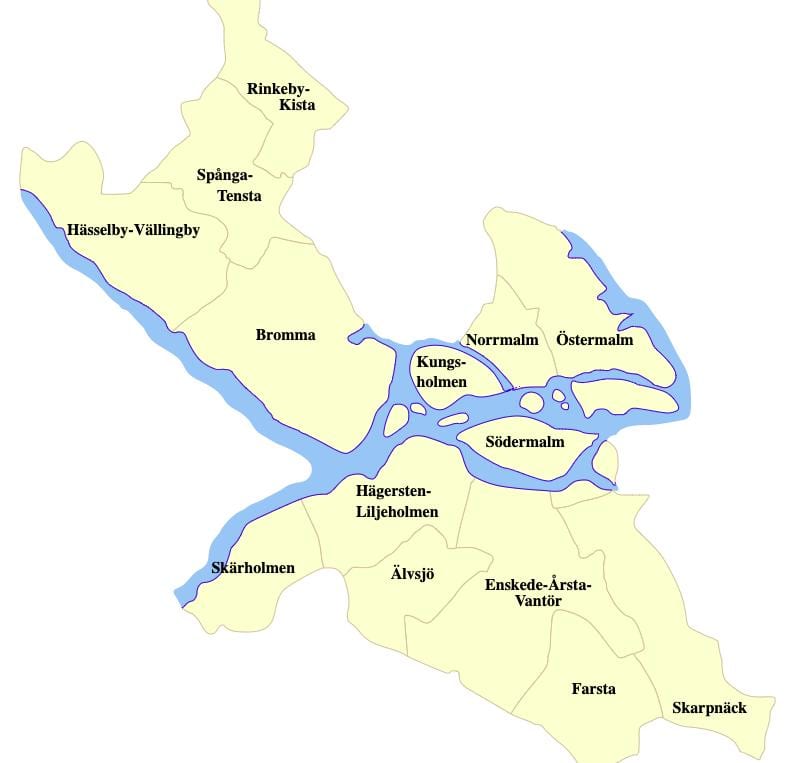 ストックホルム地区地図